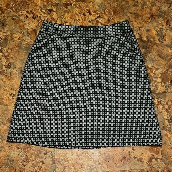 Worthington Women’s Skirt Size 12 Pockets Rear Zip Closure Blue & Black Squares - Picture 1 of 9